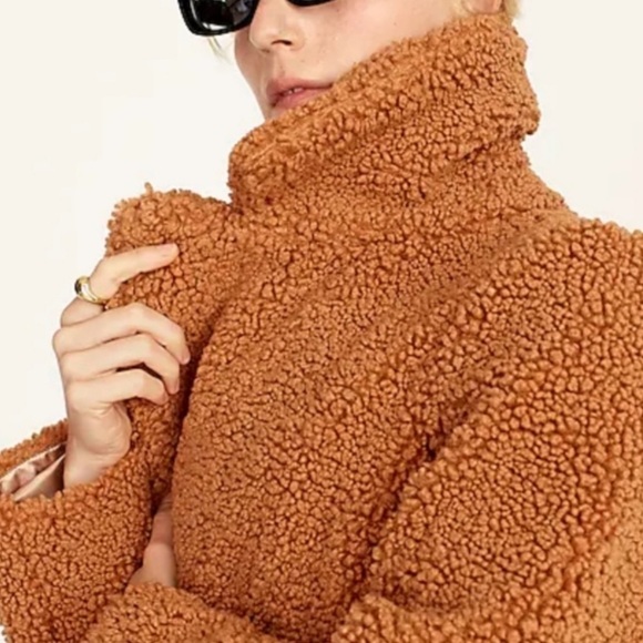 J. Crew Coat Double Breasted Teddy Sherpa Topcoat Jacket Sz SP - Picture 3 of 11